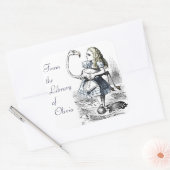 Sticker Carré Alice et le Flamant rose (Enveloppe)