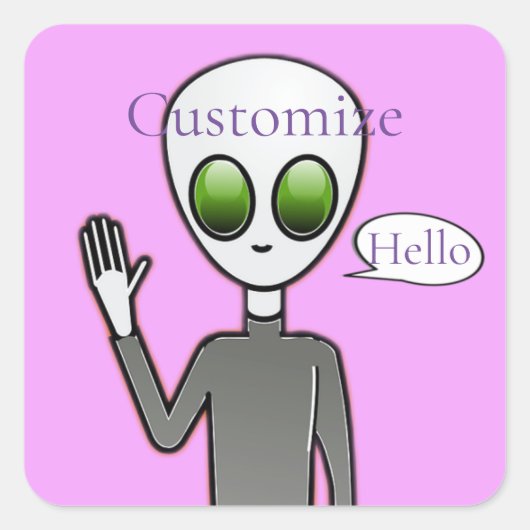 Sticker Carré Alien courtois Thunder_Cove (Devant)