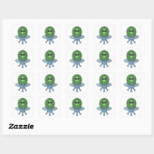 Sticker Carré Alien dans son petit vaisseau spatial (Feuille)
