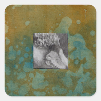 Sticker Carré Alien Dragon