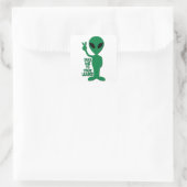 Sticker Carré Alien - Emmenez-Moi À Votre Chef (Sac)