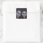 Sticker Carré Alien Gris (Sac)
