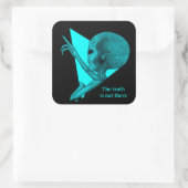 Sticker Carré Alien gris, la vérité est là (Sac)