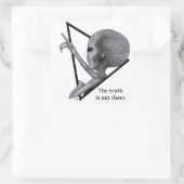 Sticker Carré Alien gris, la vérité est là (Sac)