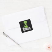 Sticker Carré Alien Head Area 51 Ufo Aliens Space Funny Cadeau (Enveloppe)