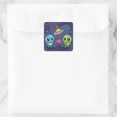 Sticker Carré Alien Love Buddies (Sac)