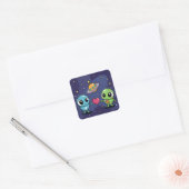 Sticker Carré Alien Love Buddies (Enveloppe)