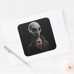 Sticker Carré Alien moderne