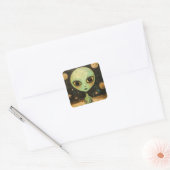 Sticker Carré Alien UFO (Enveloppe)