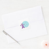 Sticker Carré Alien Violet