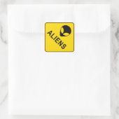 Sticker Carré Aliens, Yellow Diamond Signal d'avertissement (Sac)
