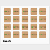 Sticker Carré Alimentation café (verte) (Feuille)