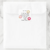 Sticker Carré Alimentation Donut Drôle Humour Doughnut Snack Foo (Sac)