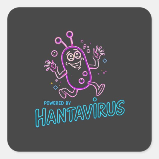 Sticker Carré Alimenté par Hantavirus (Devant)