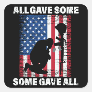 Sticker Carré All Gave Some , Some Gave All - USA Army