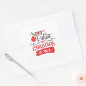 Sticker Carré All I Want for Christmas is You (Enveloppe)