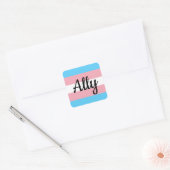 Sticker Carré Allée du drapeau trans (Enveloppe)