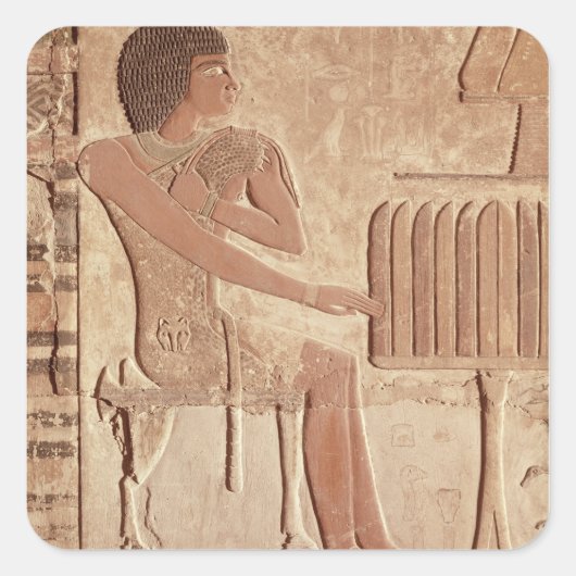 Sticker Carré Allégement représentant le défunt assis (Devant)