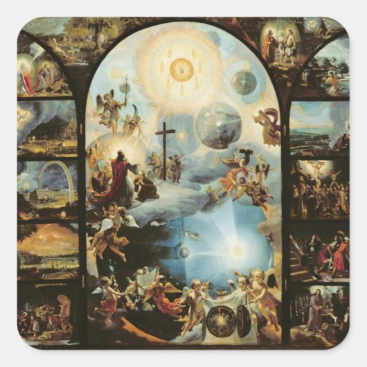 Sticker Carré Allégorie de la création du Cosmos (Devant)