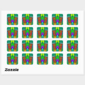 Sticker Carré ALLEN ~ Multicolore 3D ~ (Feuille)