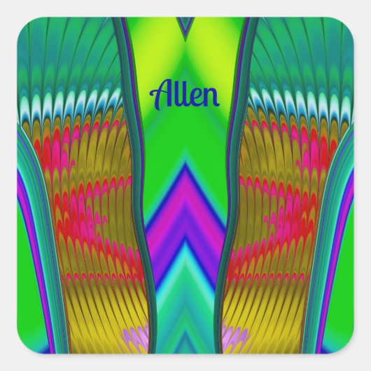 Sticker Carré ALLEN ~ Multicolore 3D ~ (Devant)