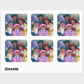 Sticker Carré Aller à une illustration de covoiturage (Feuille)