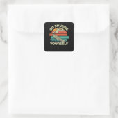Sticker Carré Aller Smudge Yourself, Native American Retro Sunse (Sac)