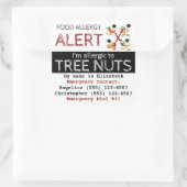 Sticker Carré Allergie alimentaire des noix d'arbre (Sac)