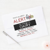 Sticker Carré Allergie des aliments laitiers (Enveloppe)