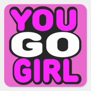 Sticker Carré Allez, fille