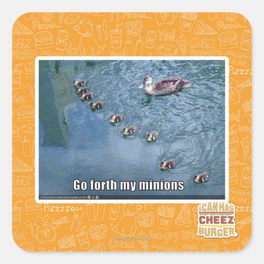 Sticker Carré Allez, mes minions (Devant)