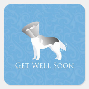 Sticker Carré Allez-vous bien bientôt - Sibérien Husky Homme