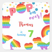 Sticker Carré Allez-y ! Pastel pop it anniversaire enfant (Devant)