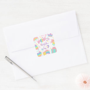 Sticker Carré Allez-y ! Pastel pop it anniversaire enfant