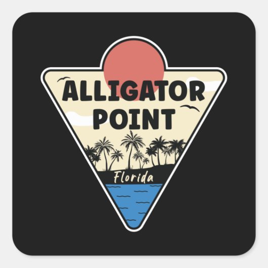 Sticker Carré Alligator Point Floride (Devant)