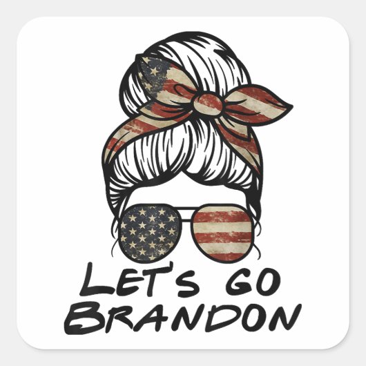 Sticker Carré Allons Brandon, allons Brandon (Devant)