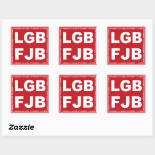 Sticker Carré Allons Brandon ! F**k Joe Biden LGB FJB