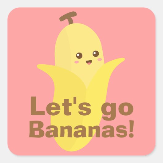 Sticker Carré Allons-y bananas! (Devant)