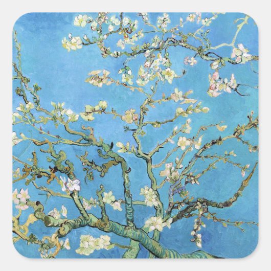 Sticker Carré Almond Blossom Vincent van Gogh (Devant)