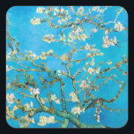 Sticker Carré Almond Blossom Vincent van Gogh<br><div class="desc">De belles amandes fleurissent sur l'amandier par Vincent van Gogh.</div>