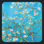 Sticker Carré Almond Blossom Vincent van Gogh<br><div class="desc">De belles amandes fleurissent sur l'amandier par Vincent van Gogh.</div>