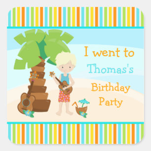 Sticker Carré Aloha Cute Blonde Hair Party