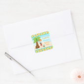 Sticker Carré Aloha Cute Red Hair Party (Enveloppe)