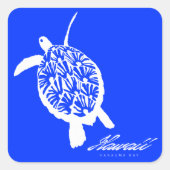 Sticker Carré Aloha Hawaii Honu Turtle (Devant)