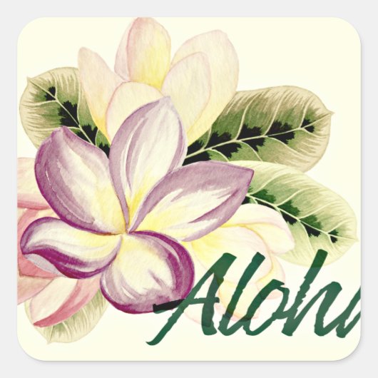 Sticker Carré Aloha Plumeria (Devant)
