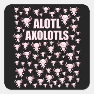Sticker Carré Alotl Axolotls, beaucoup d'Axolotls