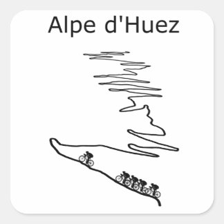Sticker Carré Alpe de Huez en France à vélo pour hommes et femme