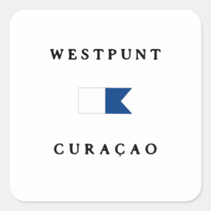 Sticker Carré Alpha drapeau de piqué de Westpunt Curaçao