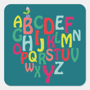 Sticker Carré Alphabet