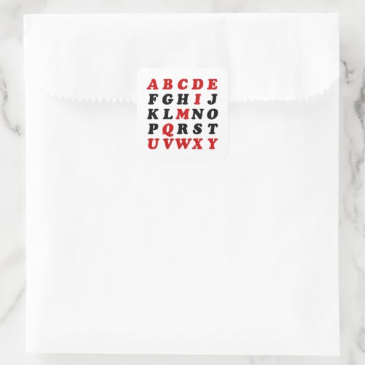 Sticker Carré Alphabet anglais (Sac)